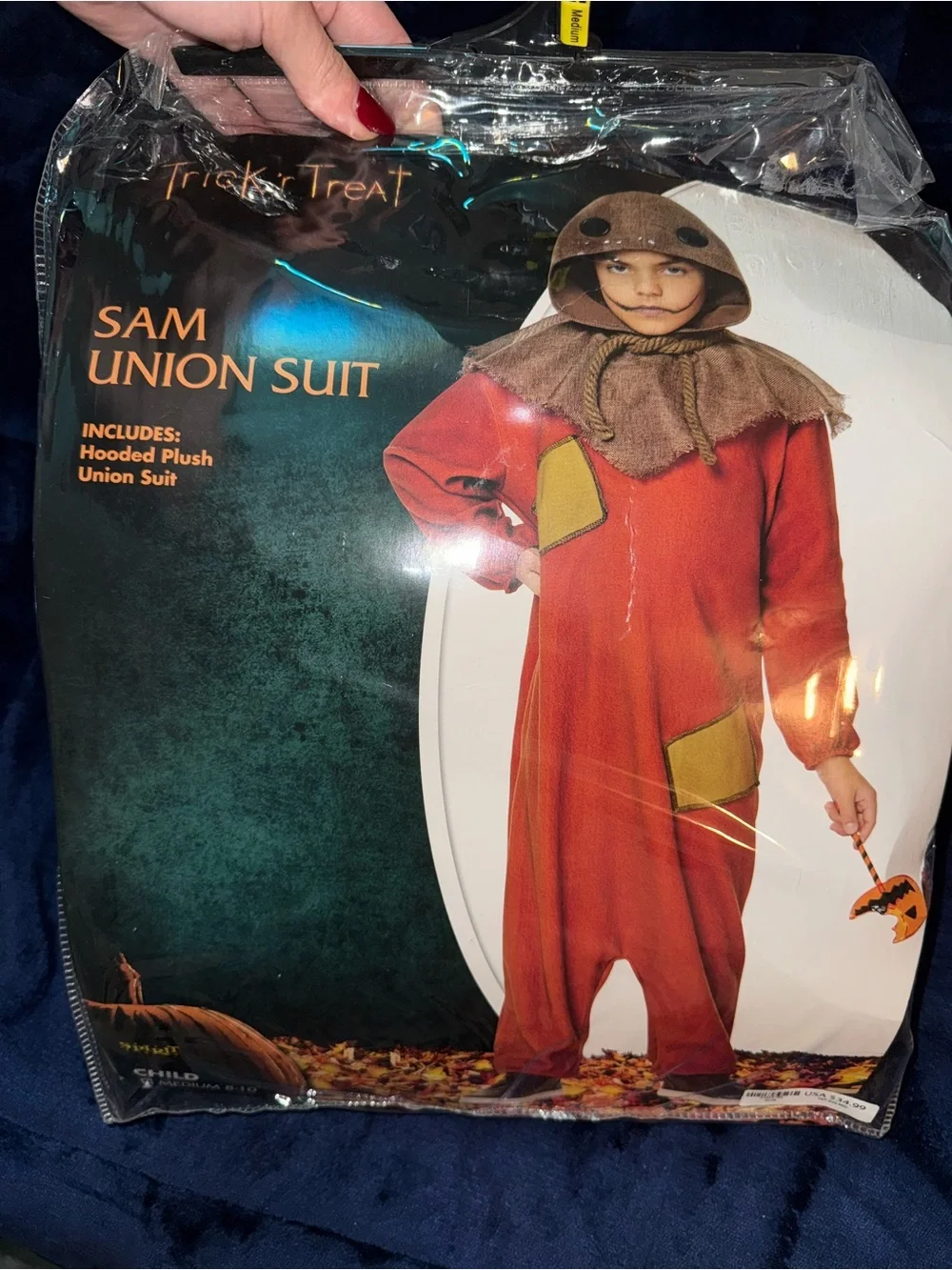 Sam Union Suit Kids Halloween Costume - Orange Hooded Plush